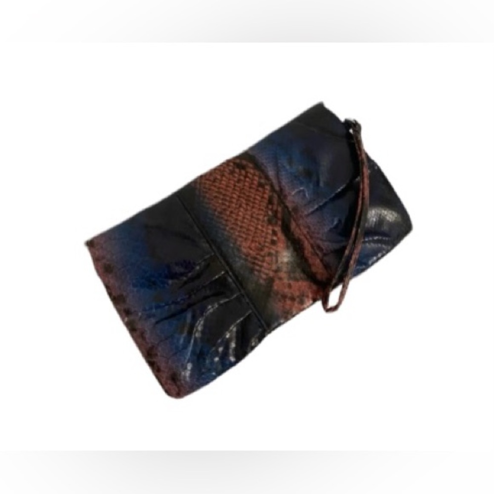 NWOT VTG 80s 90s Y2K Proclaim Snakeskin Clutch Snap Zip Black Pink Blue Purple